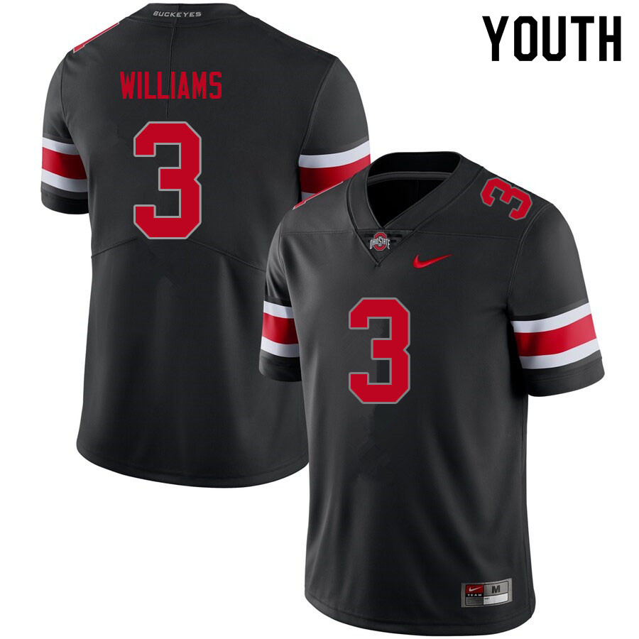 Ohio State Buckeyes Miyan Williams Youth #3 Blackout Authentic Stitched College Football Jersey